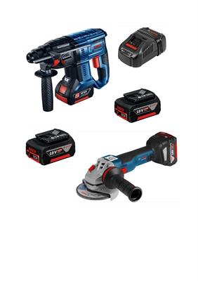 KIT CLICK & VIA GBH 18V-20 + GWS 18V-125 2X6AH + GAL1880CV