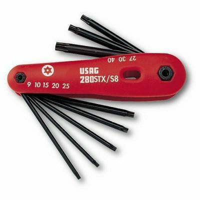 USAG 280 STX/S8C  SERIE 8 CHIAVI PIEGATE TORX C/FORO