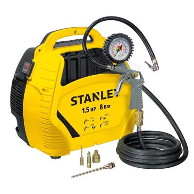 AIR KIT COMPRESSORE STANLEY OILLES 1,5HP 8BAR C/ACCESSORI