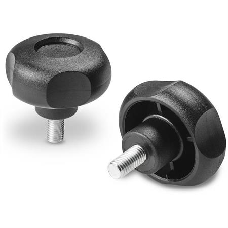 VOLANTINO MASCHIO D.25 M. 6 X 10  NERO 4 LOBI