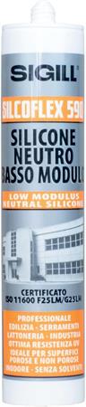 SILICONE BASSO MODULO NEUTRO SILCOFLEX 590 BIANCO RAL9010 ML.300