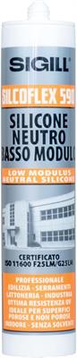 SILICONE BASSO MODULO NEUTRO SILCOFLEX 590 BIANCO RAL9010 ML.300