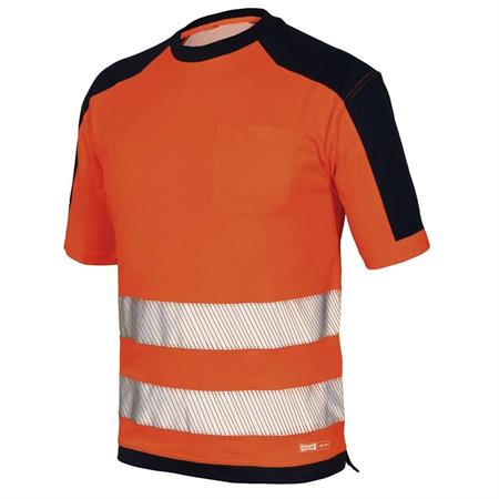 T-SHIRT AV ARANCIO CON BANDE RIFLETTENTI