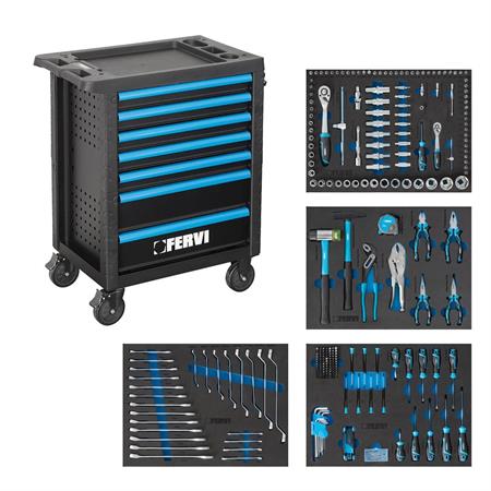 CARRELLO FERVI C600C4 7 CASSETTI CON 298 UTENSILI