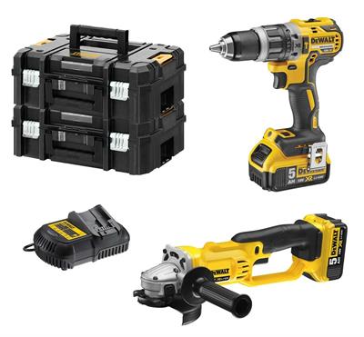 KIT DEWALT 18V BRUSH DCD796+DCG405 2 BATT.5AH