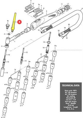 PENNA LUNGA TIG WP-17/18/26  57Y02