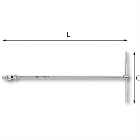 USAG 273 C 10  CHIAVE A T SNODATA MASCHIO ESAGONALE