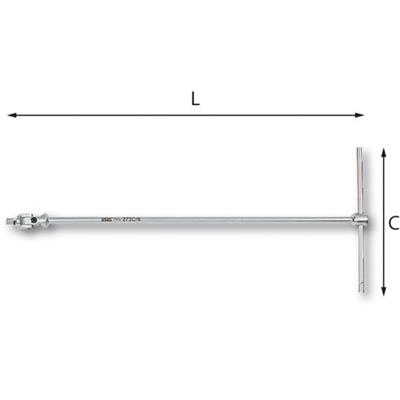 USAG 273 C 10  CHIAVE A T SNODATA MASCHIO ESAGONALE