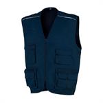 GILET COTONE MULTITASCHE BLU