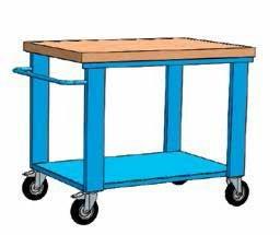 BANCO LAVORO PIANO LEGNO MG142 1000X700X910H CON 4 RUOTE