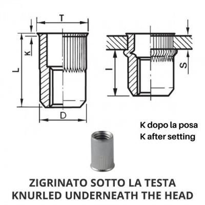 INSERTO ACCIAIO ITRG/C M. 5 CILINDRICO TESTA RIDOTTA (0,5-2,5)