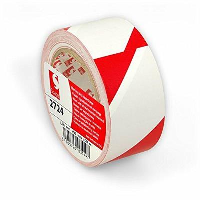 NASTRO ADESIVO SEGNALETICO 50x33  BIANCO/ROSSO